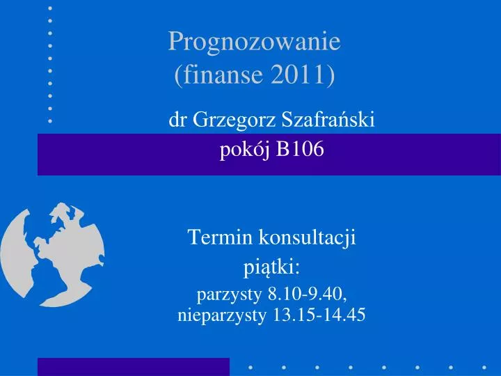 prognozowanie finanse 2011