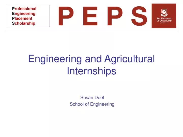engineering and agricultural internships
