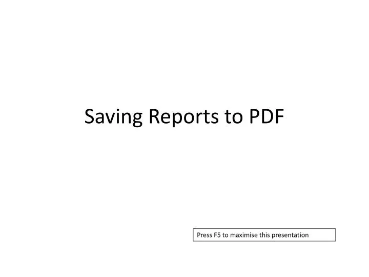 saving reports to pdf