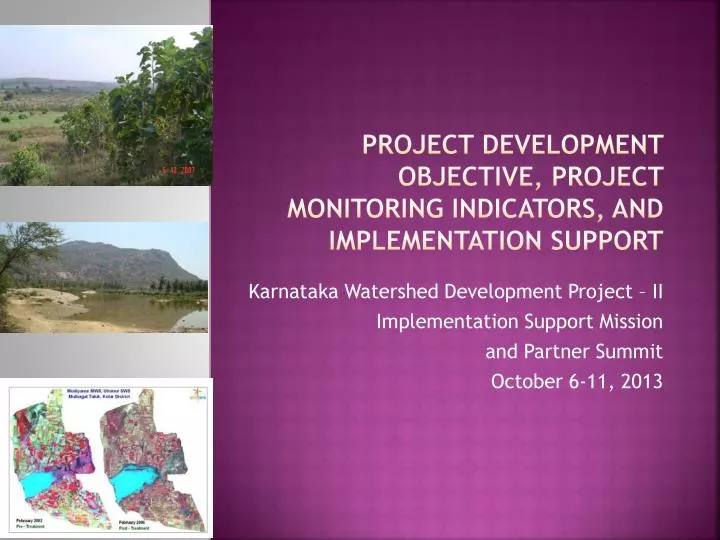 project development objective project monitoring indicators and implementation support