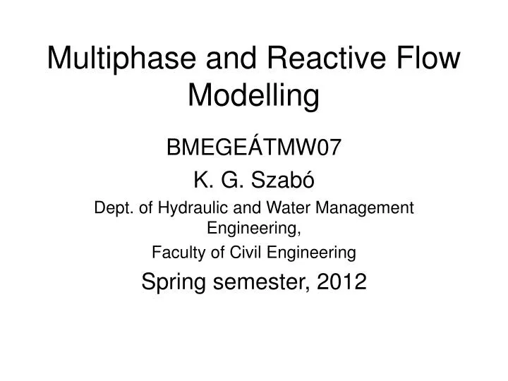 multiphase and reactive flow modelling