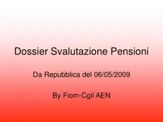 dossier svalutazione pensioni