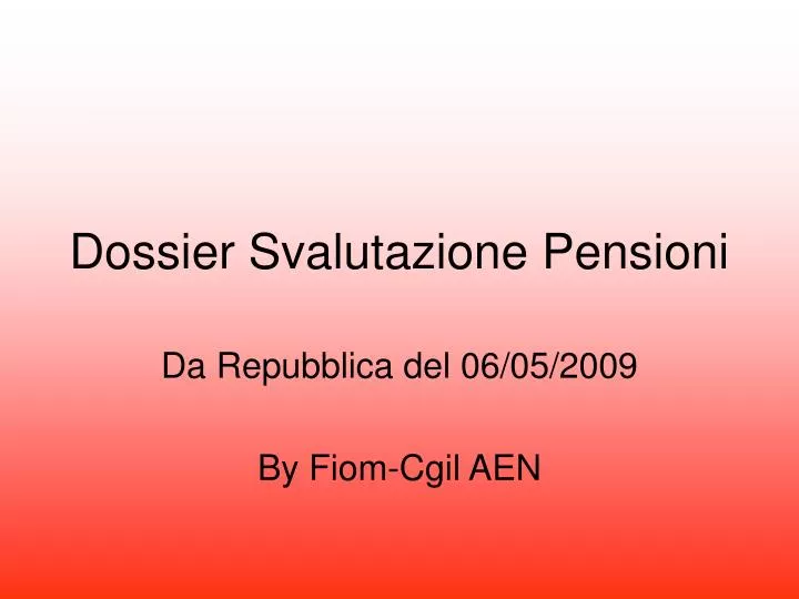 dossier svalutazione pensioni
