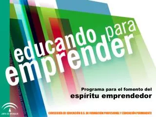 programa para el fomento del esp ritu emprendedor