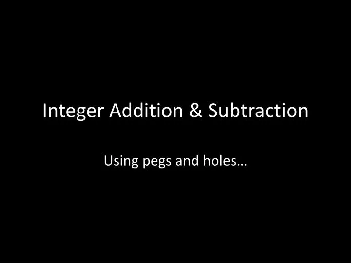integer addition subtraction