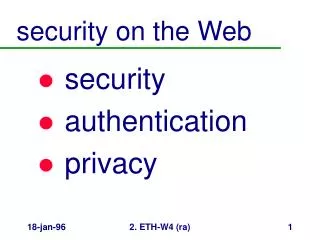 security on the Web