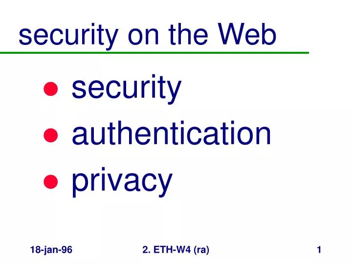 security on the web