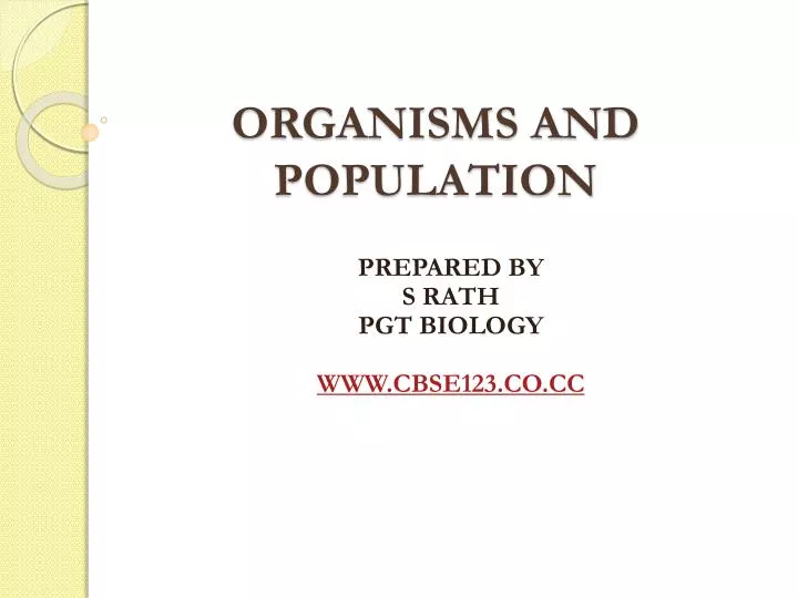 organisms and population