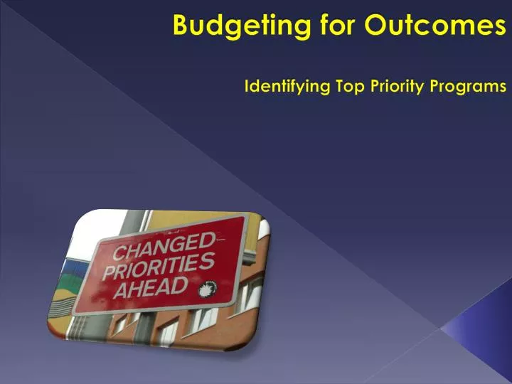 budgeting for outcomes identifying top priority programs