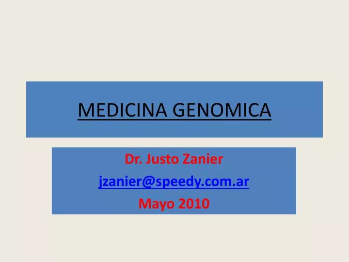 medicina genomica