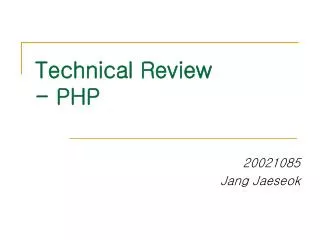 Technical Review - PHP