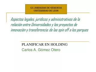 planificar en holding carlos a g mez otero