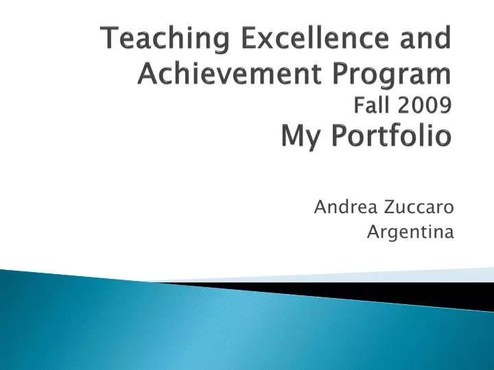 teaching excellence and achievement program fall 2009 my portfolio