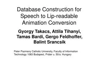 Database Construction for Speech to Lip-readable Animation Conversion