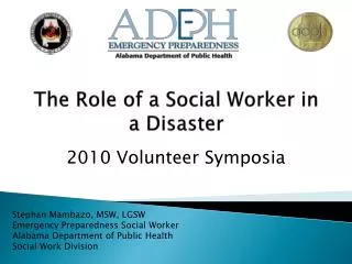 The Role of a Social Worker in a Disaster