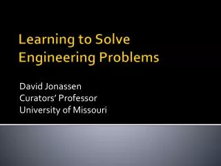 Learning to Solve Engineering Problems