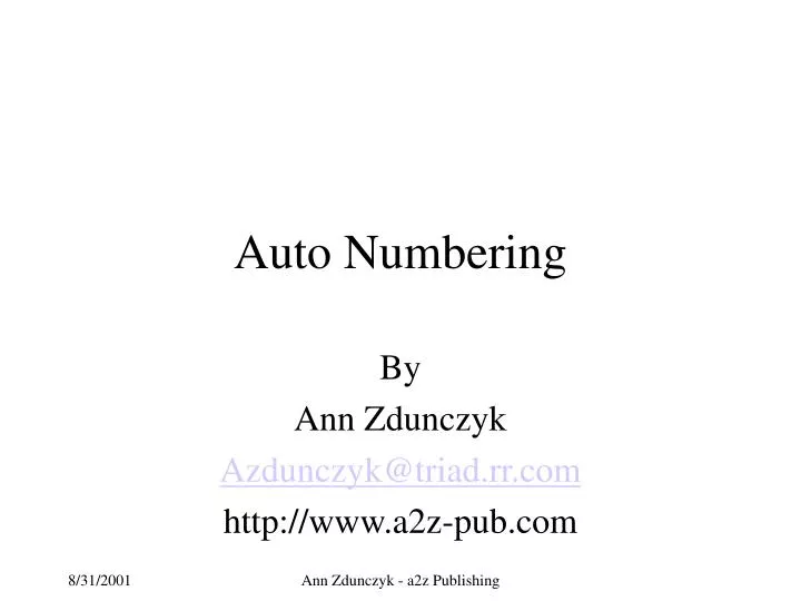 auto numbering