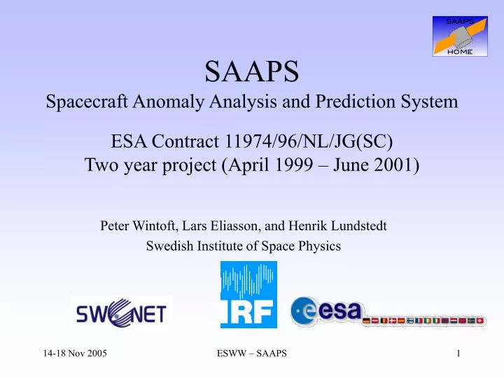 saaps spacecraft anomaly analysis and prediction system