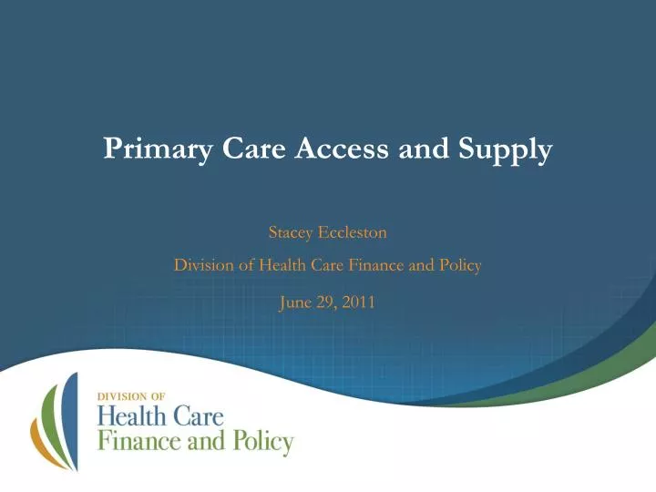 primary care access and supply