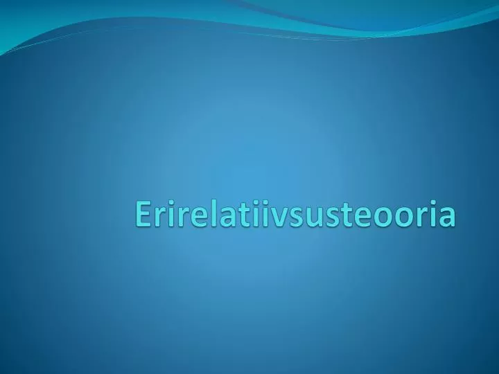 erirelatiivsusteooria