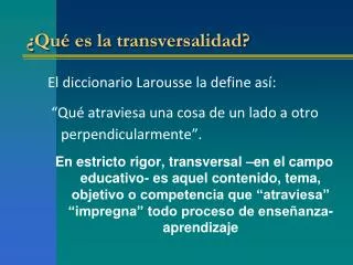 qu es la transversalidad