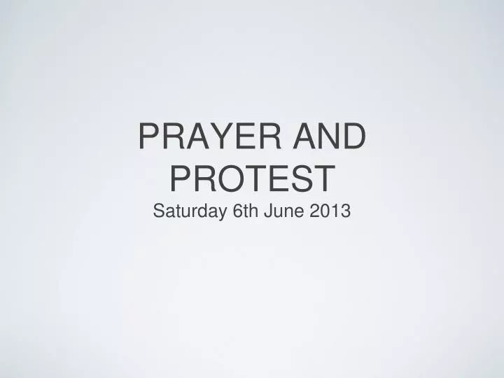 prayer and protest