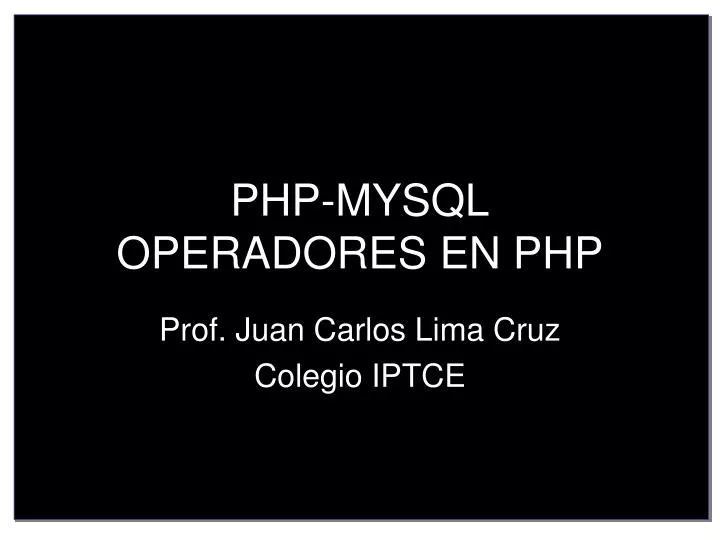 php mysql operadores en php