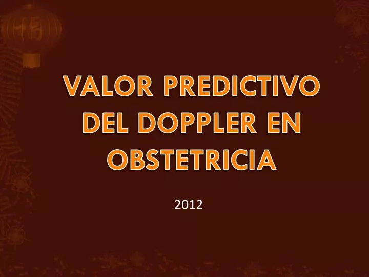 valor predictivo del doppler en obstetricia