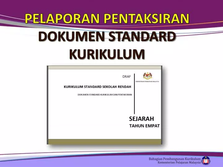 pelaporan pentaksiran dokumen standard kurikulum