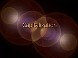 Capitalization