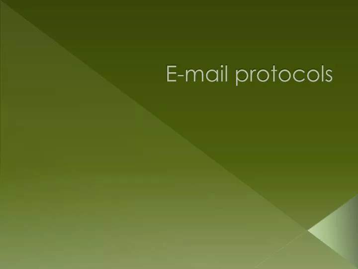 e mail protocols