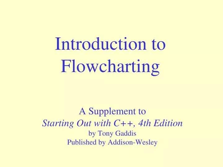 introduction to flowcharting