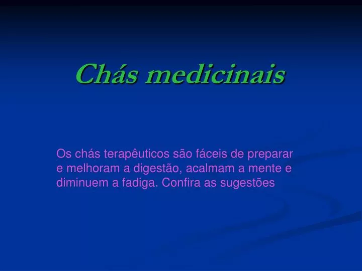 ch s medicinais
