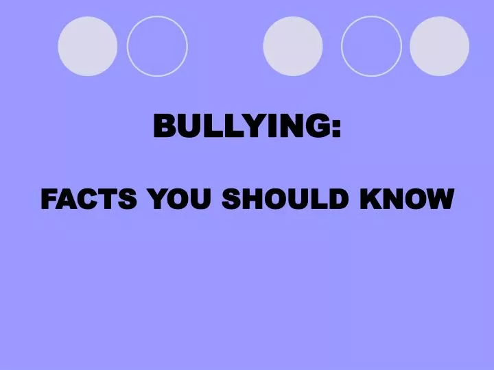 bullying facts you should know