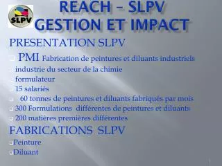reach slpv gestion et impact