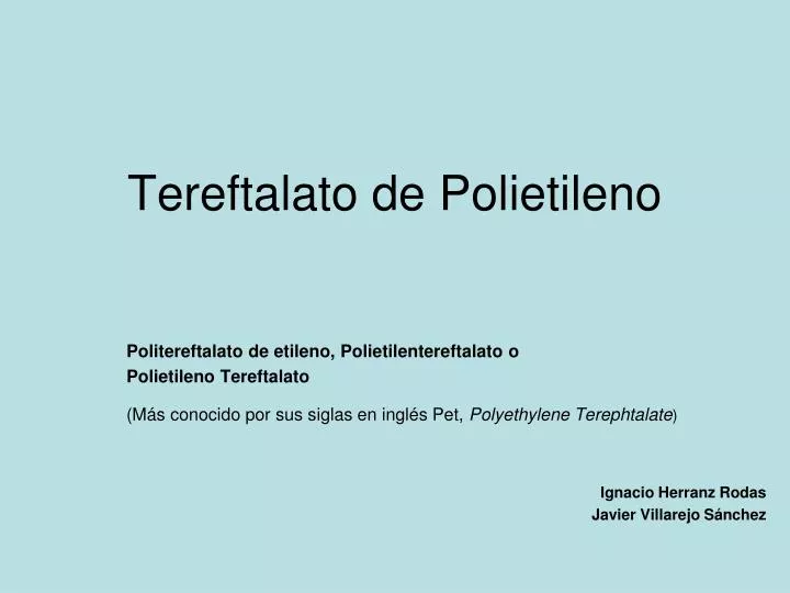 tereftalato de polietileno