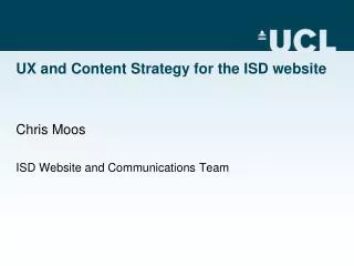 UX and Content Strategy for the ISD website