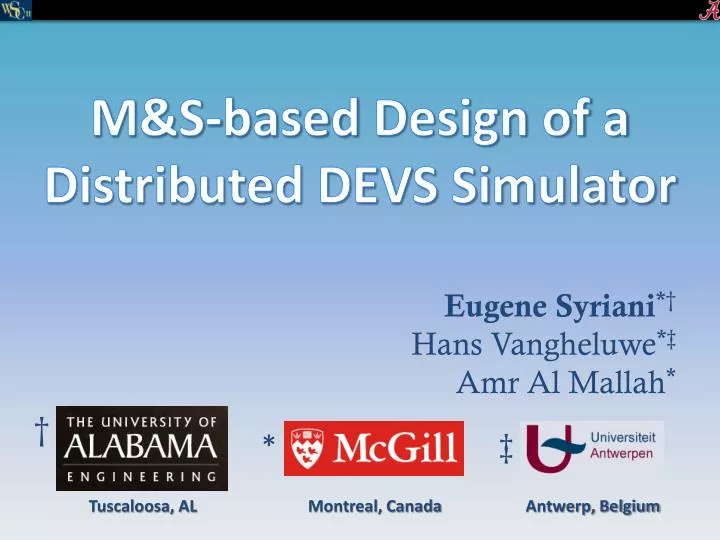 m s based design of a distributed devs simulator