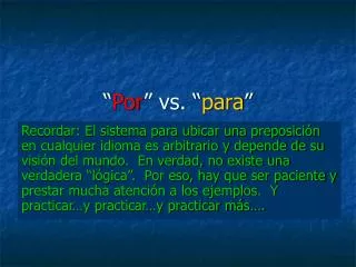 por vs para