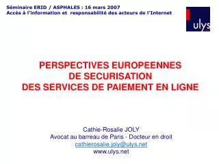 perspectives europeennes de securisation des services de paiement en ligne