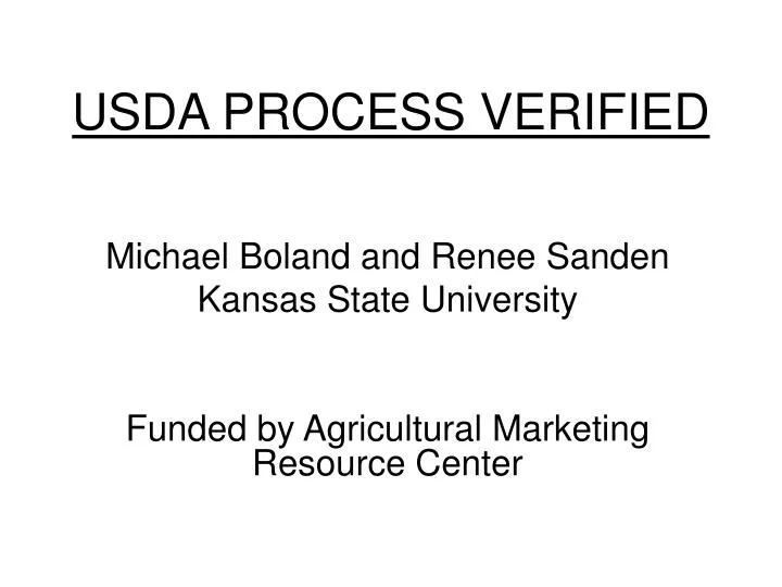 usda process verified