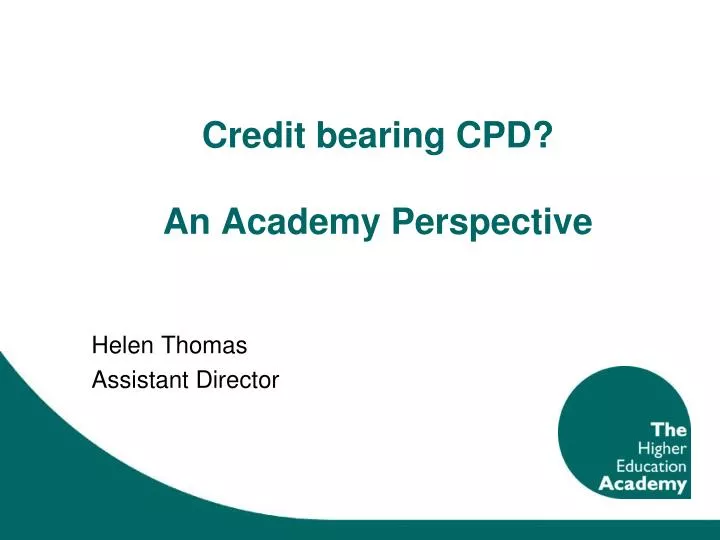 credit bearing cpd an academy perspective