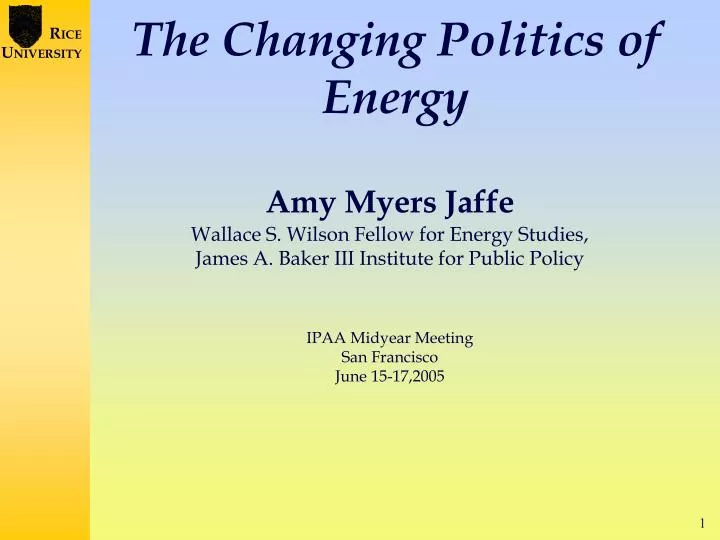 the changing politics of energy