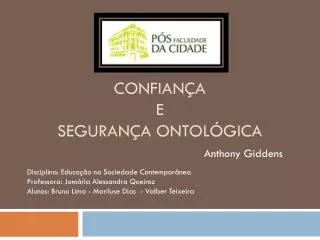 confian a e seguran a ontol gica