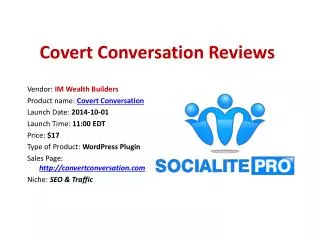Covert Conversation Reviews Bonuses