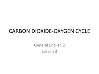 CARBON DIOXIDE-OXYGEN CYCLE