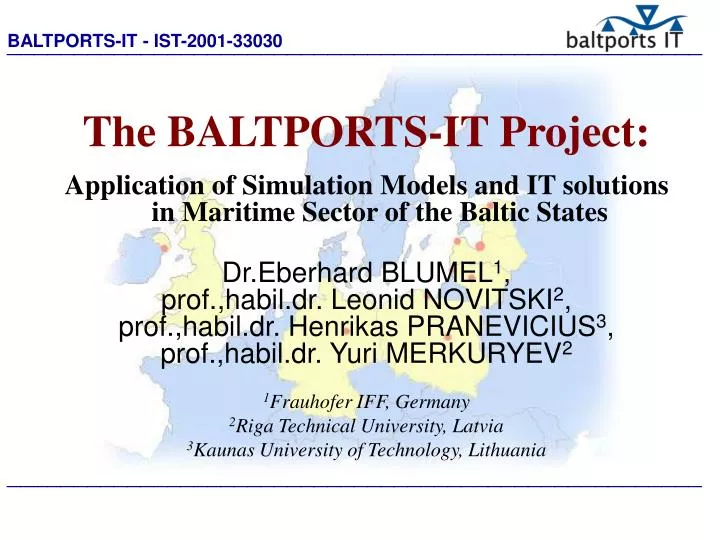 the baltports it project