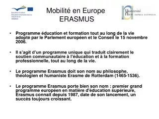 mobilit en europe erasmus