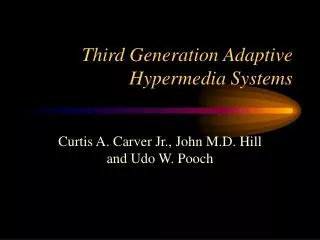 Third Generation Adaptive Hypermedia Systems