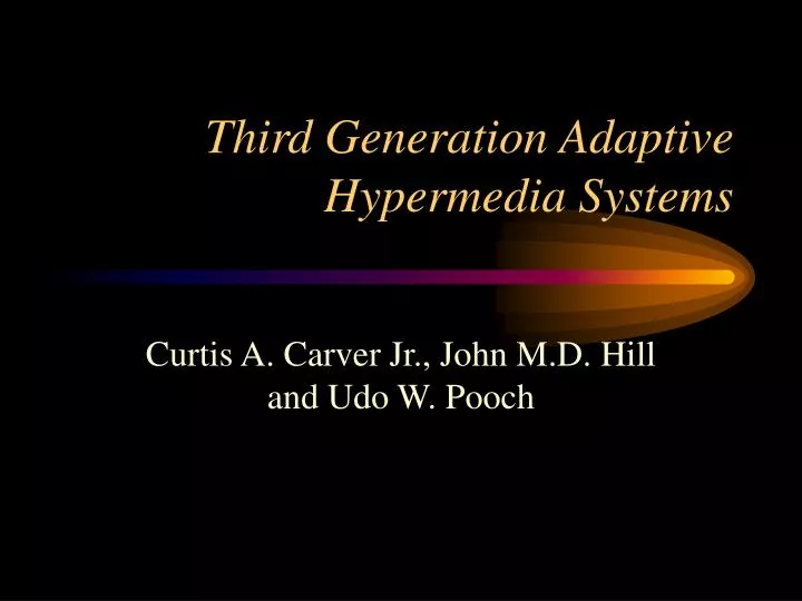 third generation adaptive hypermedia systems